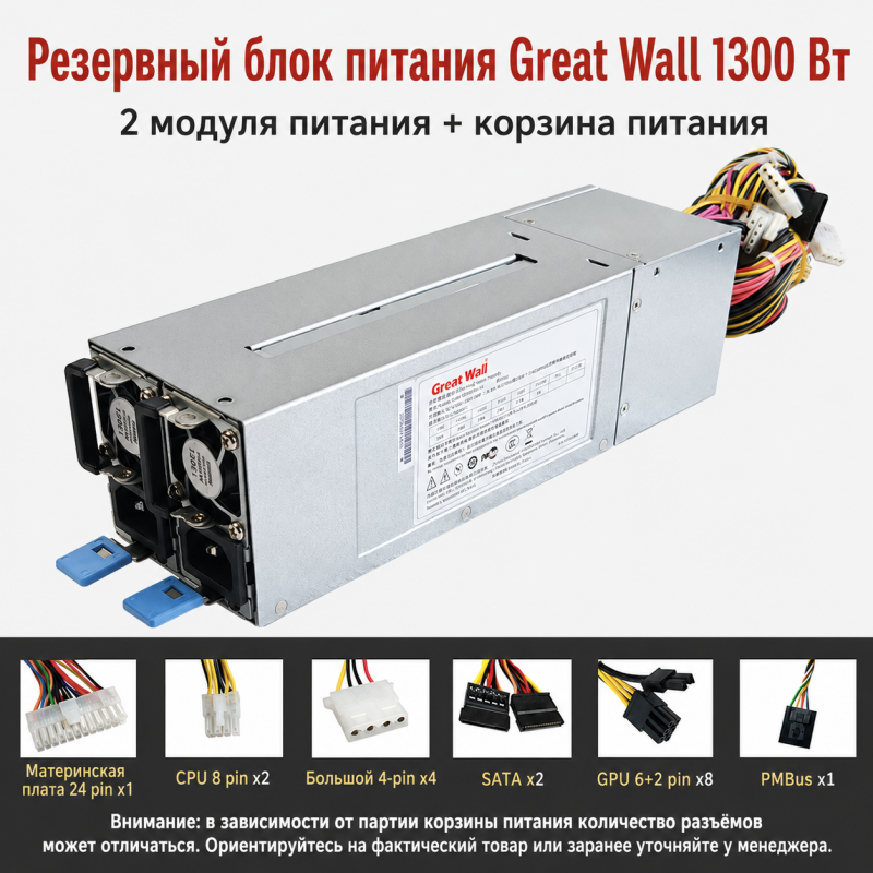 Резервный серверный блок питания Great Wall CRPS 550–2700 Вт, 2 модуля