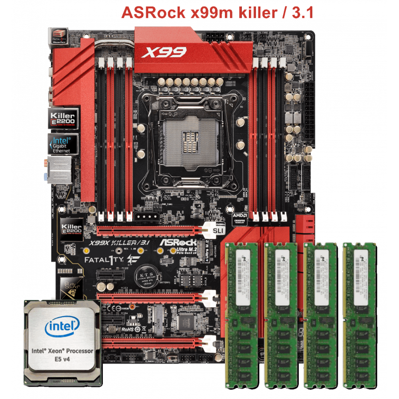 ASRock x99m killer + E5-1660 v4 (QK3S) + DDR4 128GB