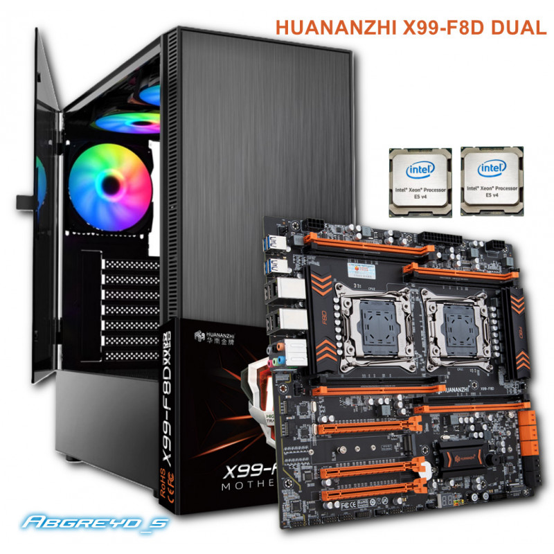 HUANANZHI X99-F8D V2.0 + 2* E5-2697A v4 + DDR4 64GB