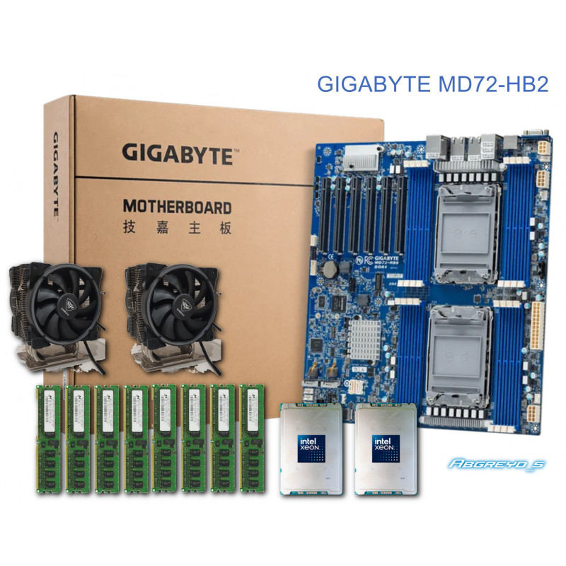GIGABYTE MD72-HB2 + 2* Xeon Platinum 8360Y + DDR4 256GB