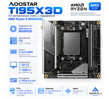 TIANBEI TI95X3D Mini-ITX с AMD Ryzen 9 9955HX3D, DDR5, PCIe 5.0, 2×10GbE