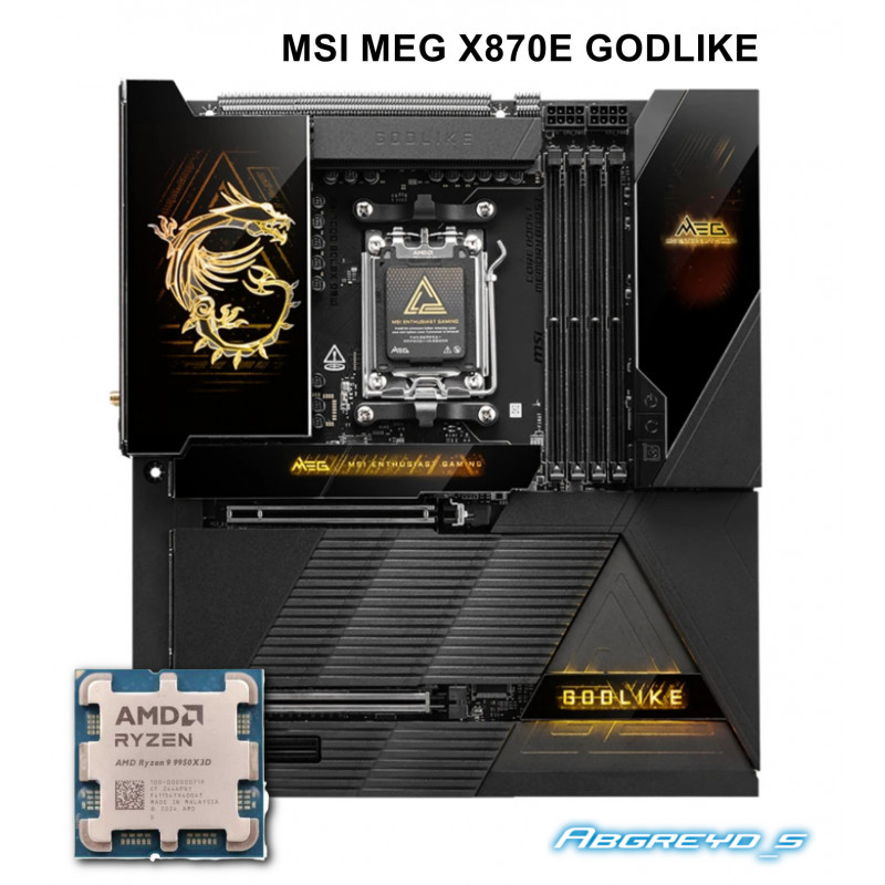 MSI MEG X870E GODLIKE + AMD Ryzen 9 9950X3D