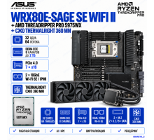 ASUS Pro WS WRX80E-SAGE SE WIFI II + AMD Threadripper PRO 5975WX + СЖО Thermalright 360
