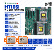 Supermicro H11DSi + 2* AMD EPYC 7K62