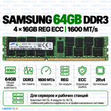 Samsung DDR3 64GB (4x16GB) 1600 MT/s REG ECC (2Rx4)