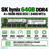 SK hynix DDR4 64GB (4x16GB) 2400 MT/s REG ECC (2Rx4)