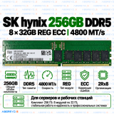 SK hynix DDR5 256GB (32GB×8) 4800 MT/s REG ECC (2Rx8)