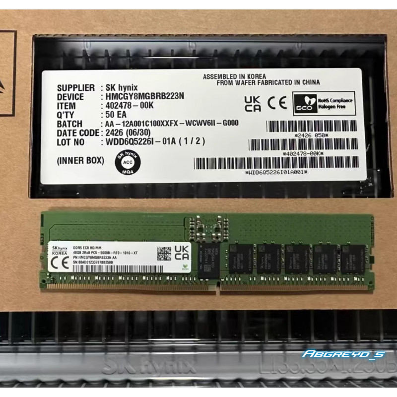 SK hynix DDR5 48GB 5600 MT/s REG ECC (2Rx8)