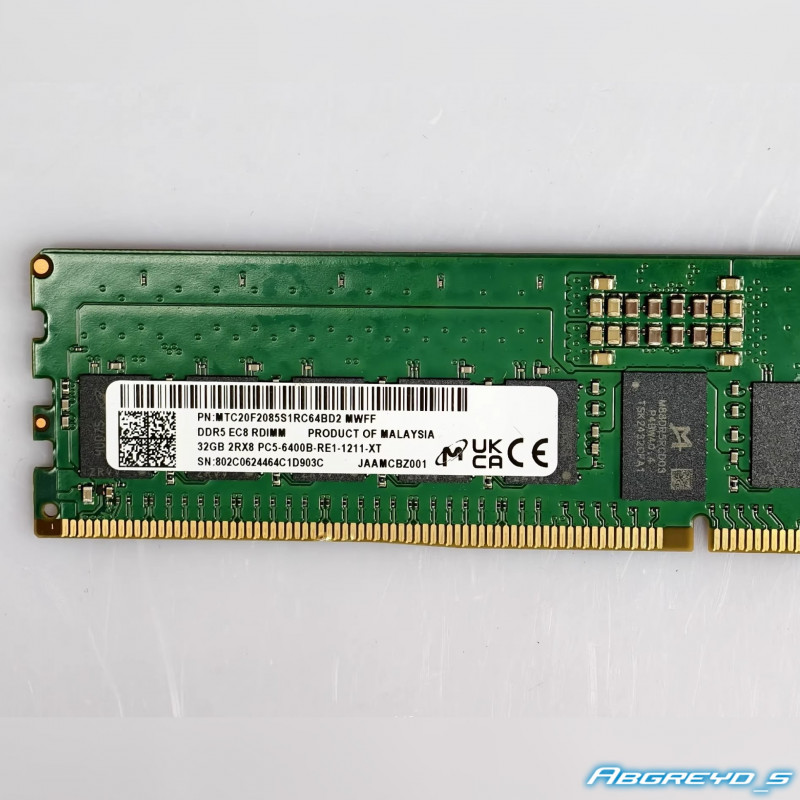 Micron DDR5 128GB (32GB×4) 6400 MT/s REG ECC (2Rx8)