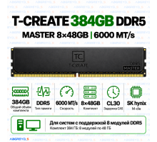 TEAMGROUP T-CREATE MASTER DDR5 384 ГБ (8×48 ГБ) 6000 MT/s CL30 ECC RDIMM