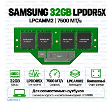 Samsung LPCAMM2 LPDDR5X 32GB 7500 MT/s