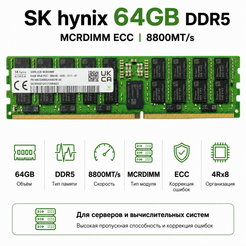 SK hynix DDR5 64GB 8800MHz MCRDIMM ECC (4Rx8)