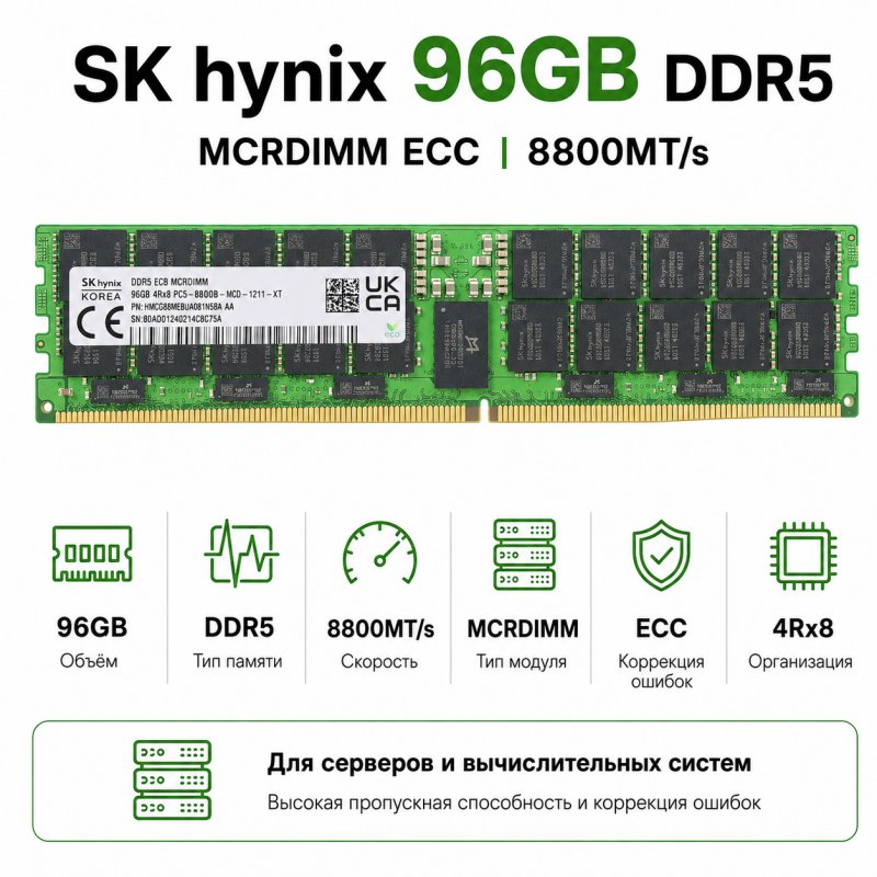 SK hynix DDR5 96GB 8800MHz MCRDIMM ECC (4Rx8)
