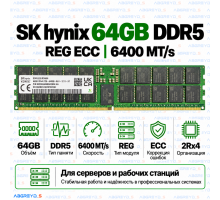 SK hynix DDR5 64GB 6400 MT/s REG ECC (2Rx4)