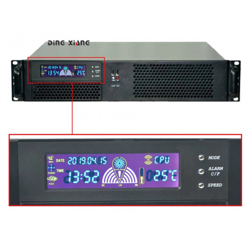Серверный корпус DX-239 2U Rackmount ATX с ЖК-экраном